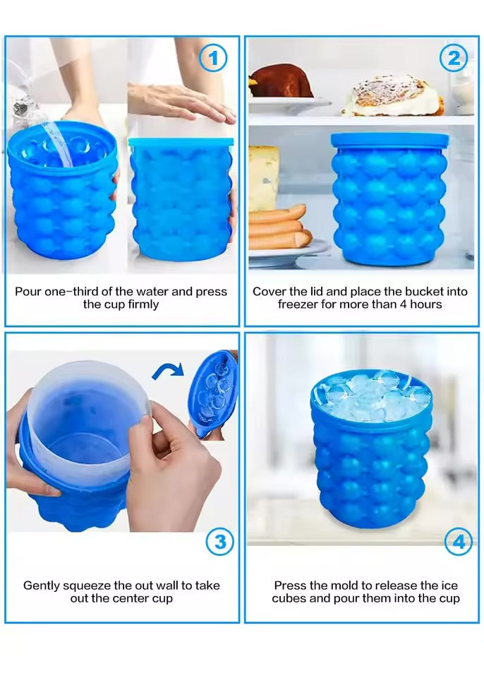 2-in-1 Silicone Ice Bucket & Tray