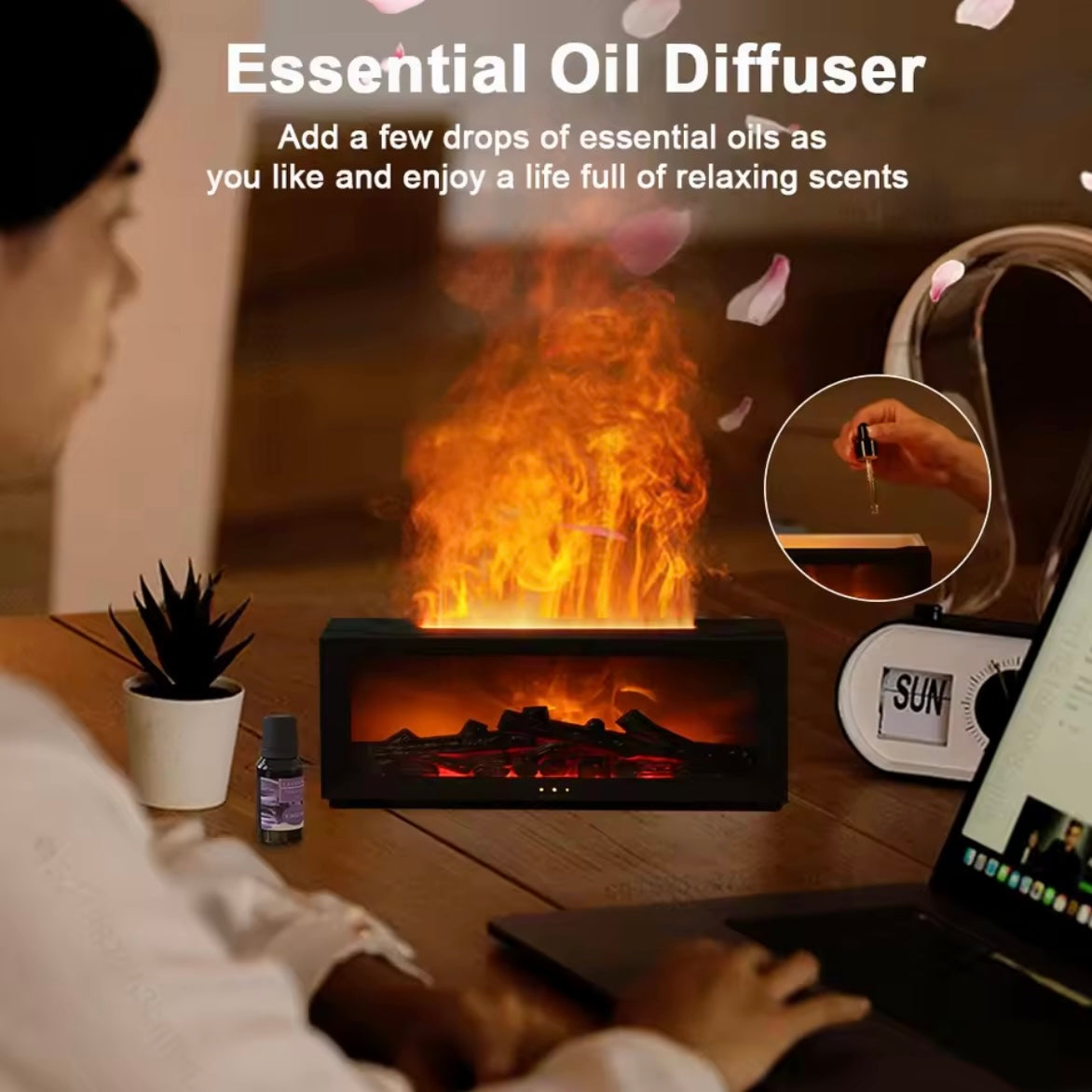 Flame Air Humidifier & Essential Oil Diffuser