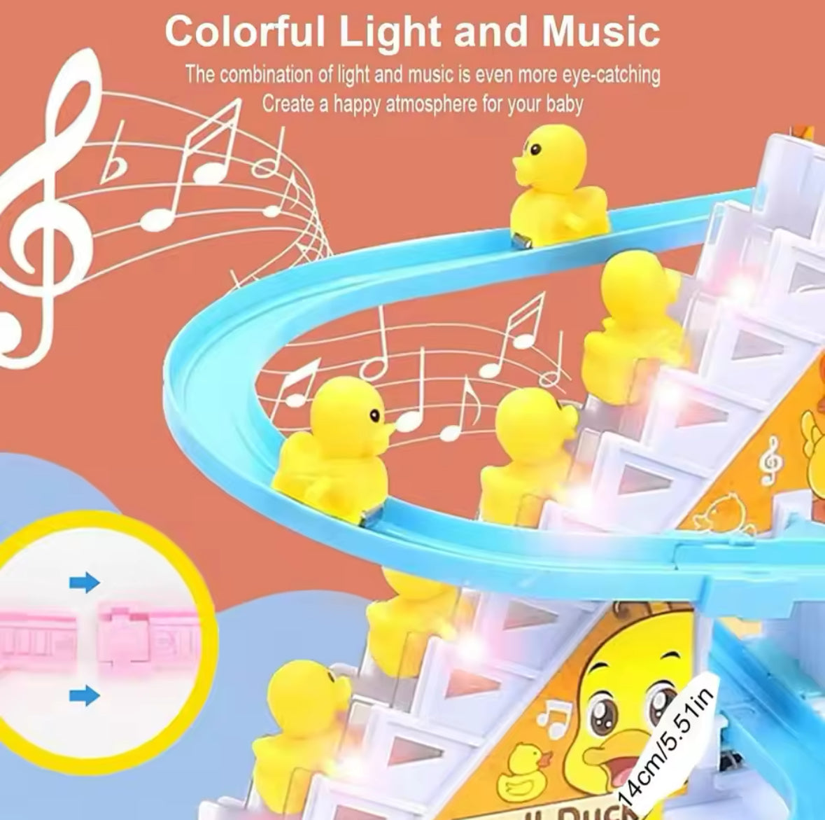 Electric Duckling Slide Toy with Lights & Music
