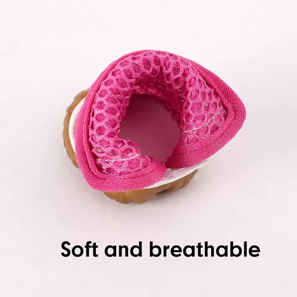 4PCS Non-Slip Breathable Dog Boots – Soft, Summer Pet Shoes