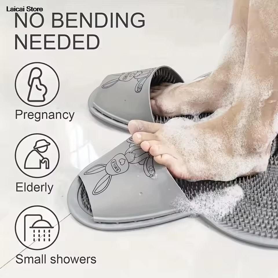 Silicone Rabbit Foot Rubbing Bathroom Anti-slip Mat